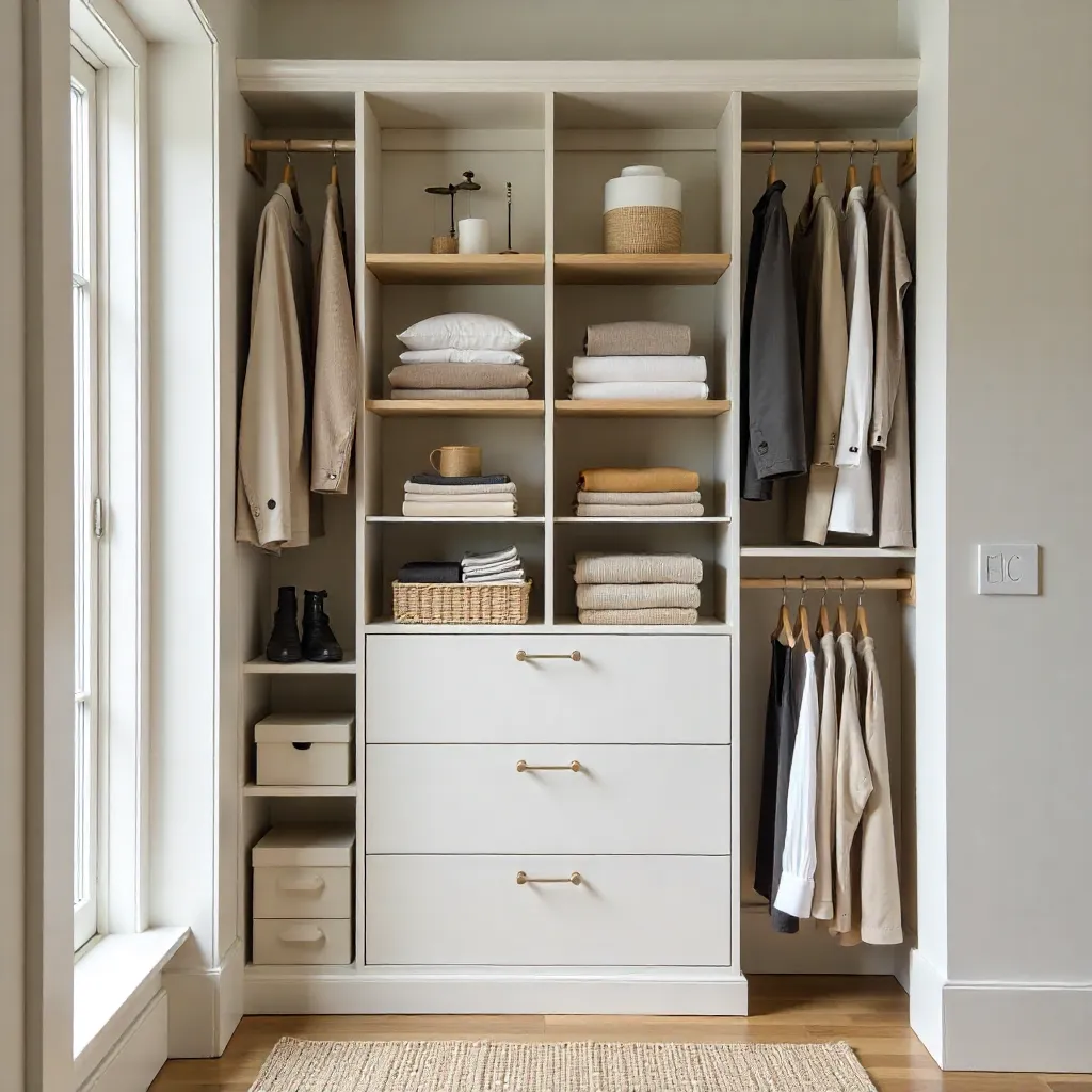 Vestidor oscuro con focos