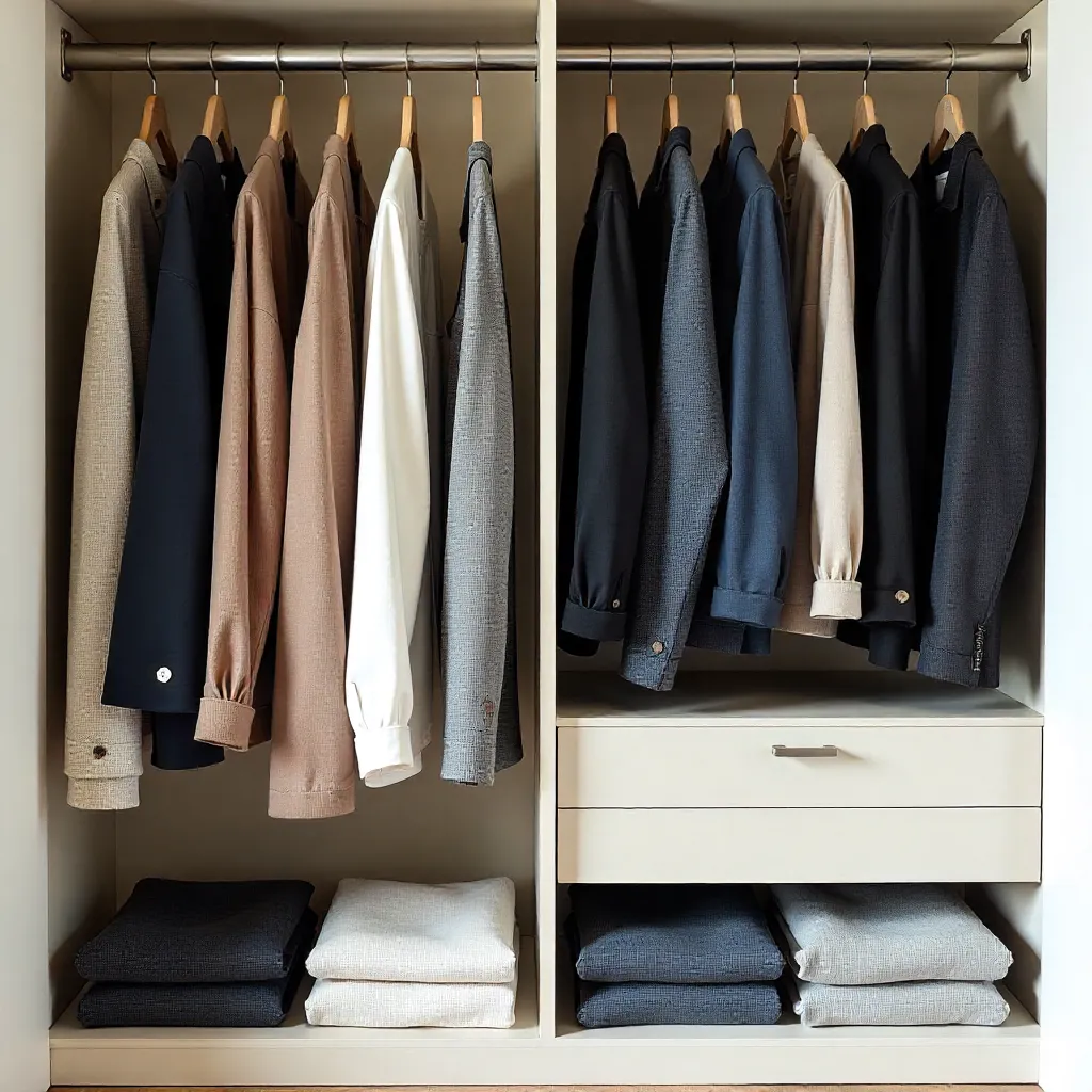 Prendas suspendidas en vidrio